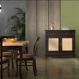 Credenza con intarsio spina rovere