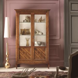 Vetrina 2 porte con intarsio formichi